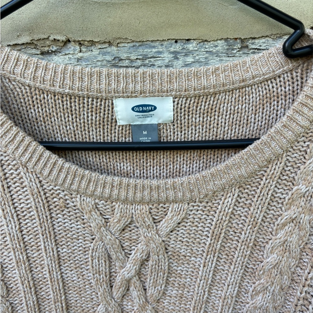Old Navy Cable Knit Beige Sweater - Picture 3 of 6